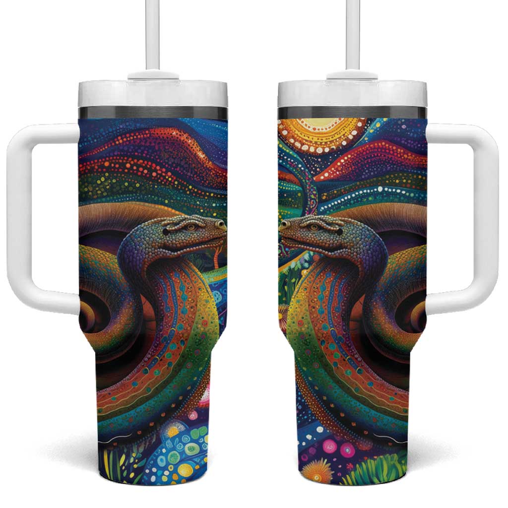Aboriginal Dreamtime Rainbow Serpent Tumbler With Handle
