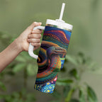 Aboriginal Dreamtime Rainbow Serpent Tumbler With Handle