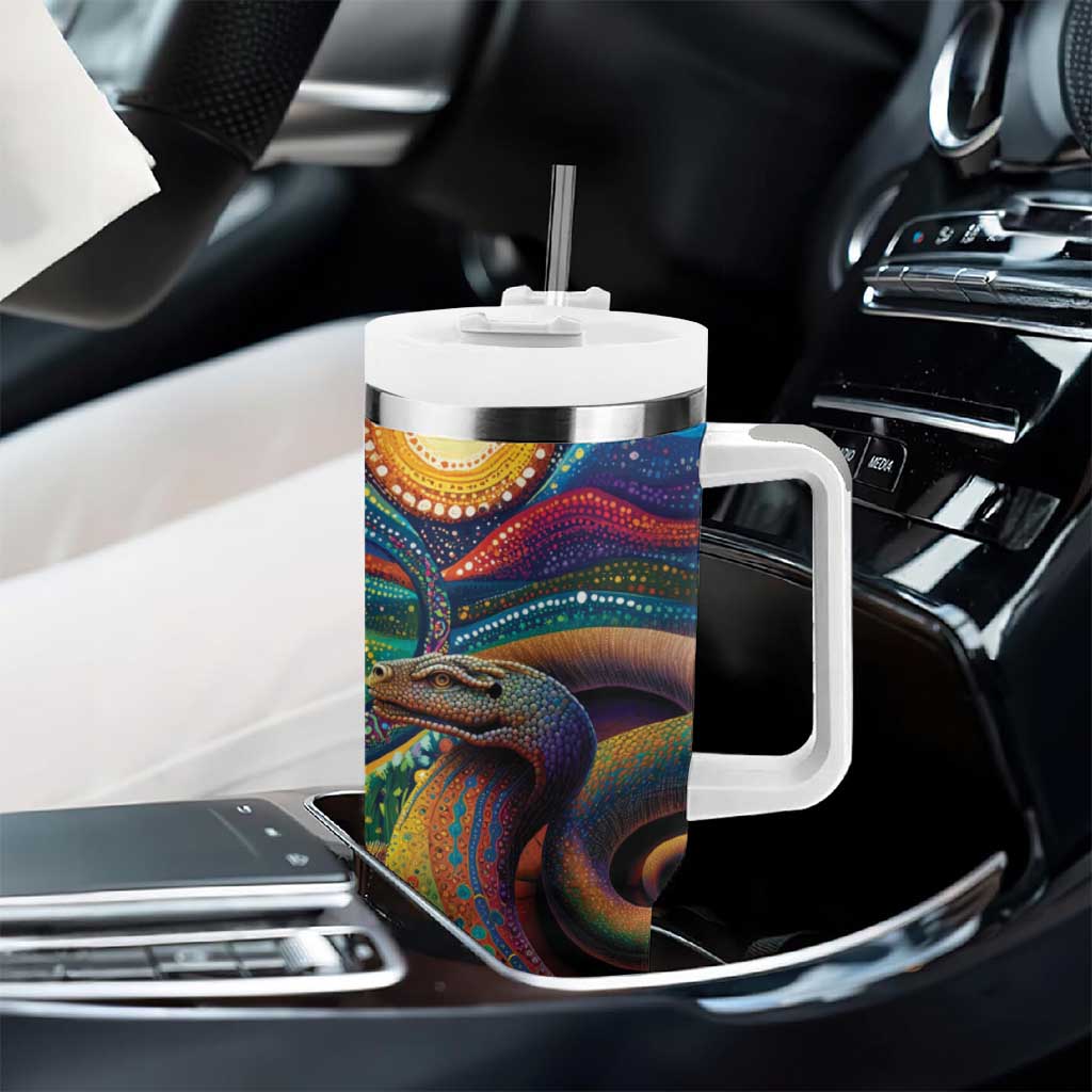 Aboriginal Dreamtime Rainbow Serpent Tumbler With Handle