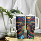 Aboriginal Dreamtime Rainbow Serpent Tumbler With Handle