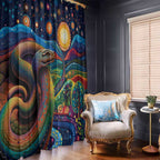Aboriginal Dreamtime Rainbow Serpent Window Curtain