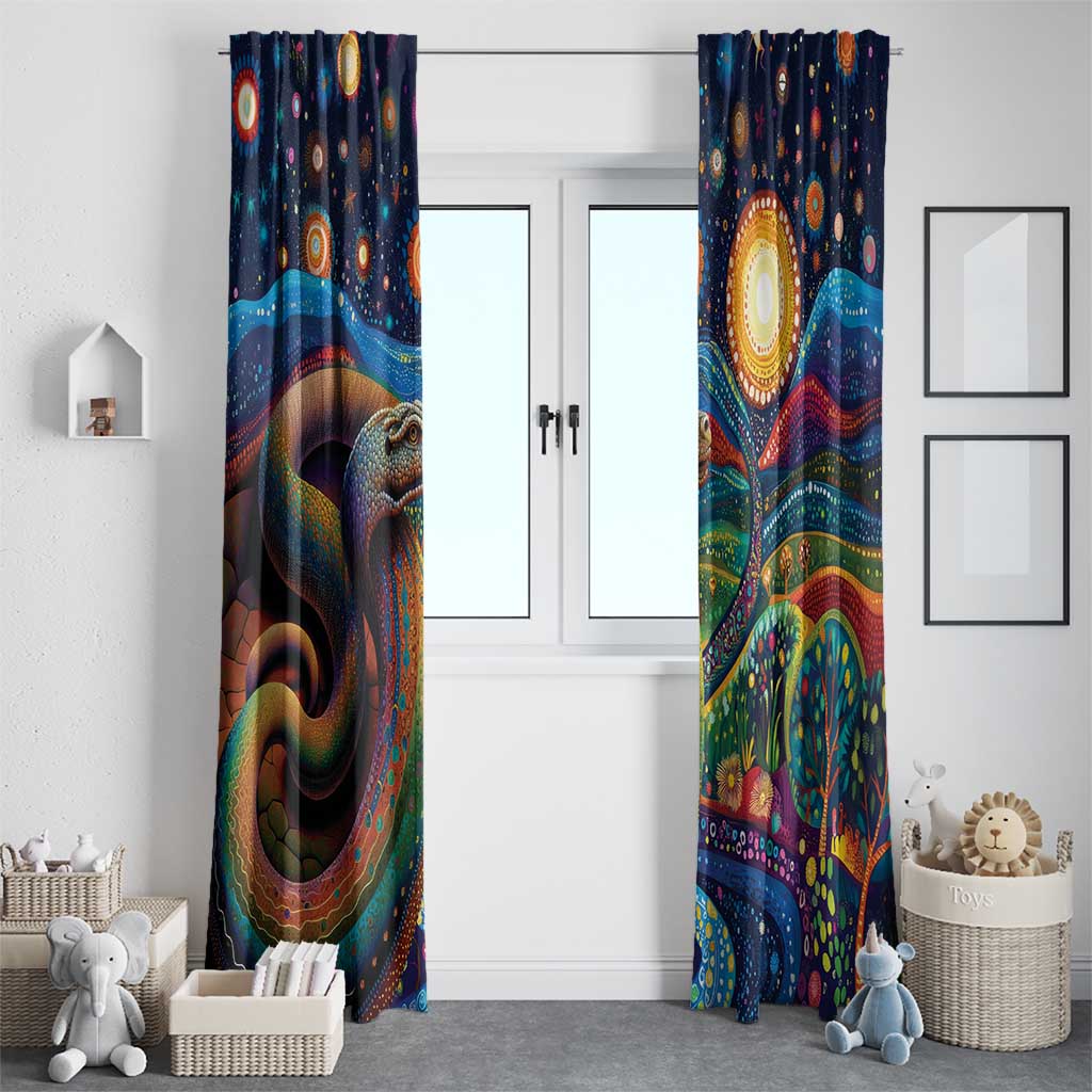 Aboriginal Dreamtime Rainbow Serpent Window Curtain