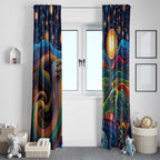 Aboriginal Dreamtime Rainbow Serpent Window Curtain