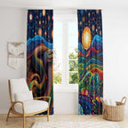 Aboriginal Dreamtime Rainbow Serpent Window Curtain