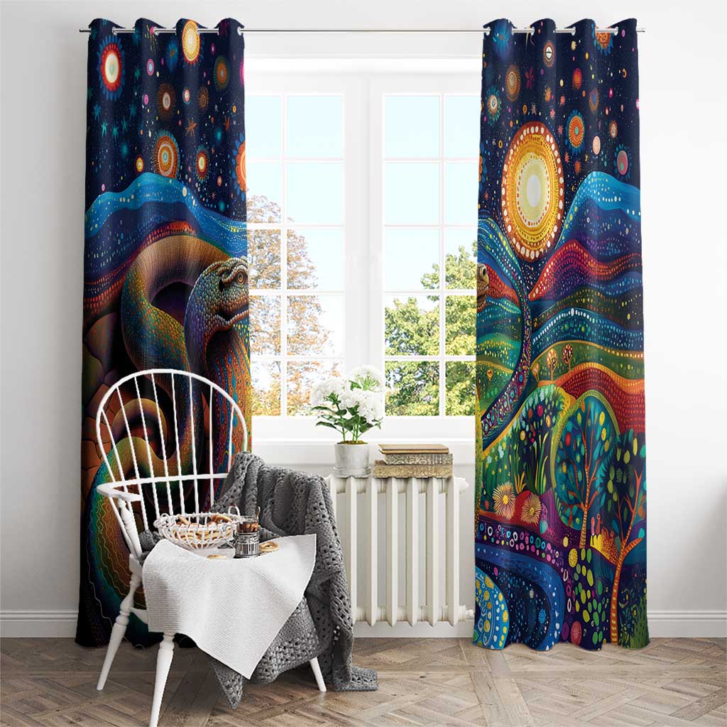 Aboriginal Dreamtime Rainbow Serpent Window Curtain