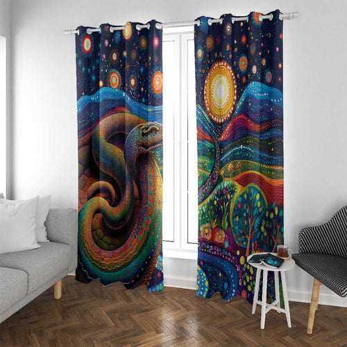 Aboriginal Dreamtime Rainbow Serpent Window Curtain