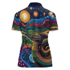 Aboriginal Dreamtime Rainbow Serpent Women Polo Shirt