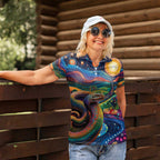 Aboriginal Dreamtime Rainbow Serpent Women Polo Shirt