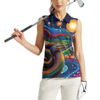 Aboriginal Dreamtime Rainbow Serpent Women Sleeveless Polo Shirt