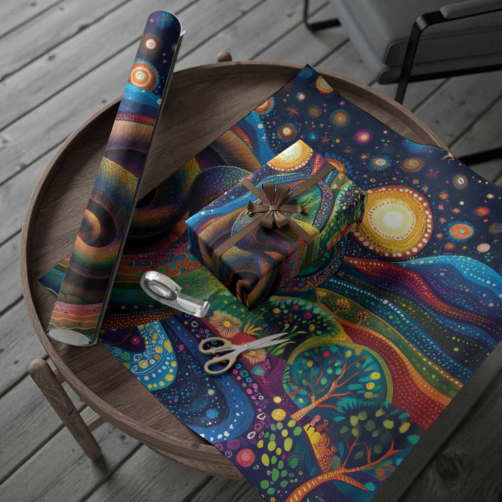 Aboriginal Dreamtime Rainbow Serpent Wrapping Paper - Aussie Hoodie