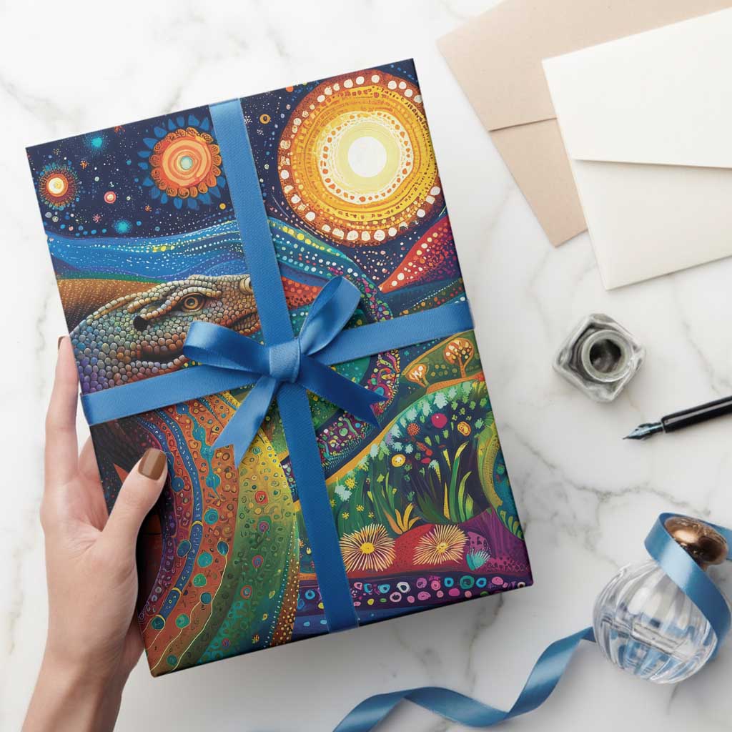 Aboriginal Dreamtime Rainbow Serpent Wrapping Paper - Aussie Hoodie