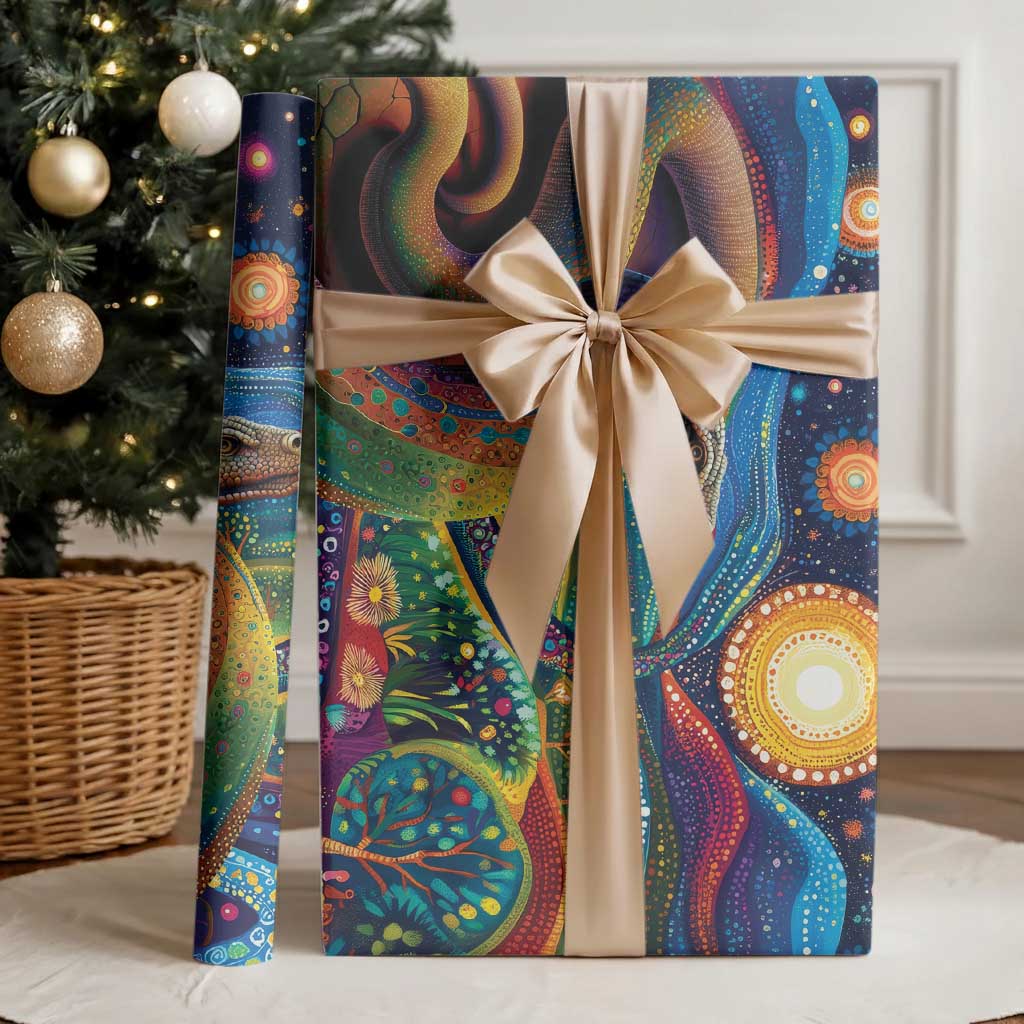 Aboriginal Dreamtime Rainbow Serpent Wrapping Paper - Aussie Hoodie