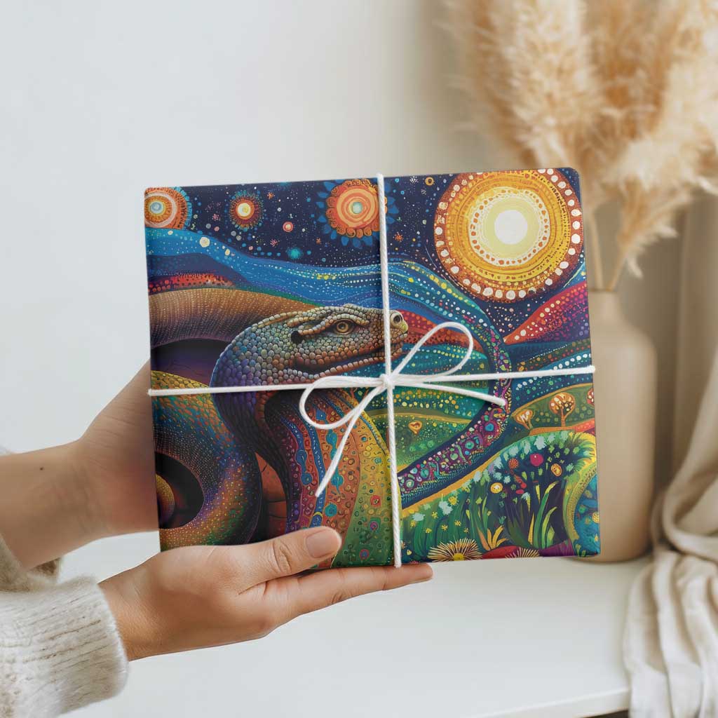 Aboriginal Dreamtime Rainbow Serpent Wrapping Paper - Aussie Hoodie