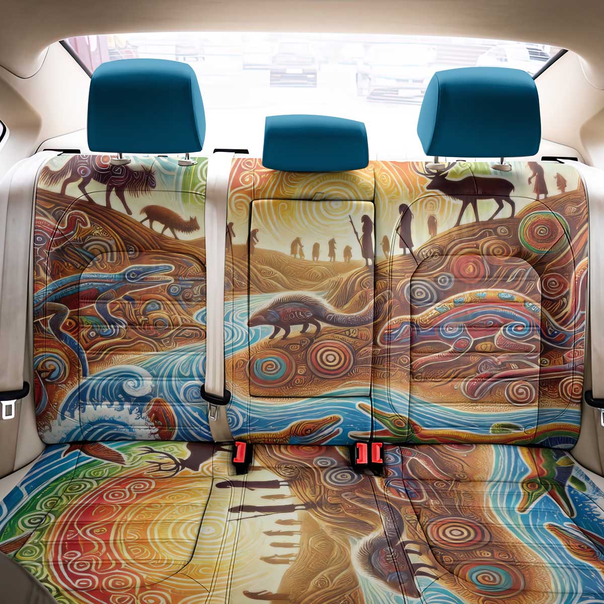 Aboriginal Dreamtime Animals Stories Back Car Seat Cover