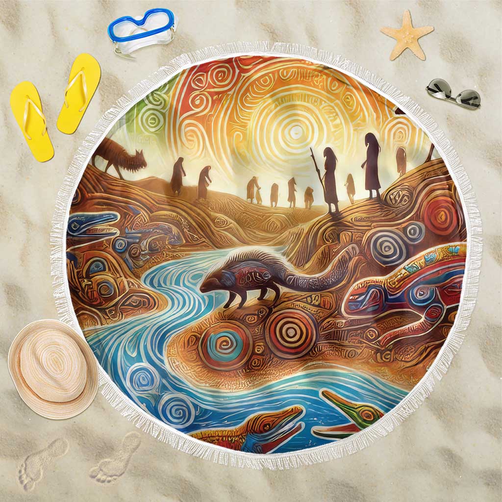 Aboriginal Dreamtime Animals Stories Beach Blanket