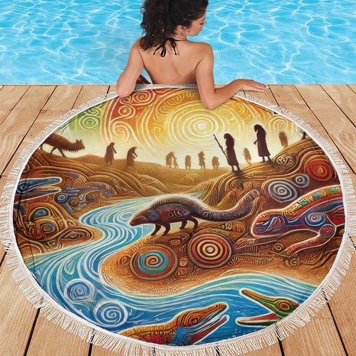 Aboriginal Dreamtime Animals Stories Beach Blanket