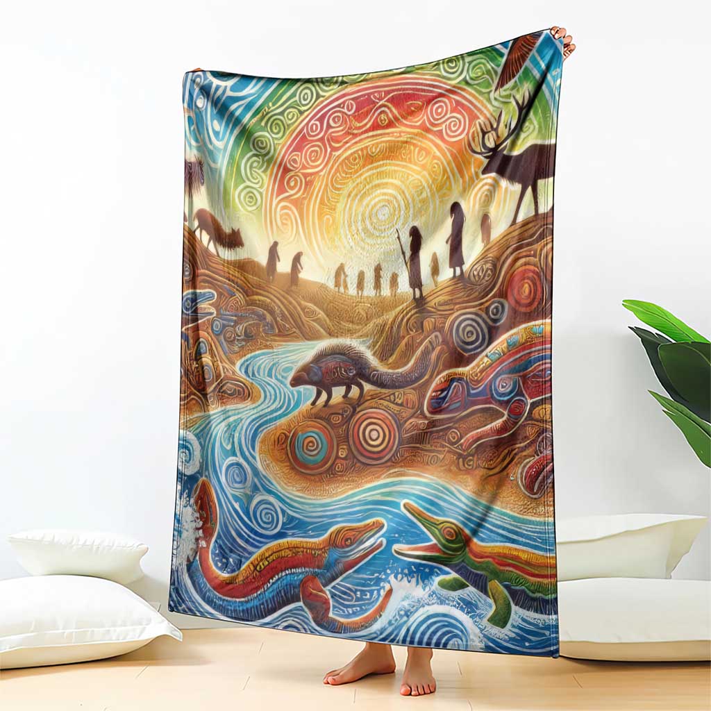 Aboriginal Dreamtime Animals Stories Blanket