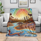 Aboriginal Dreamtime Animals Stories Blanket