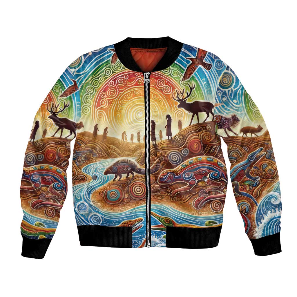 Aboriginal Dreamtime Animals Stories Bomber Jacket