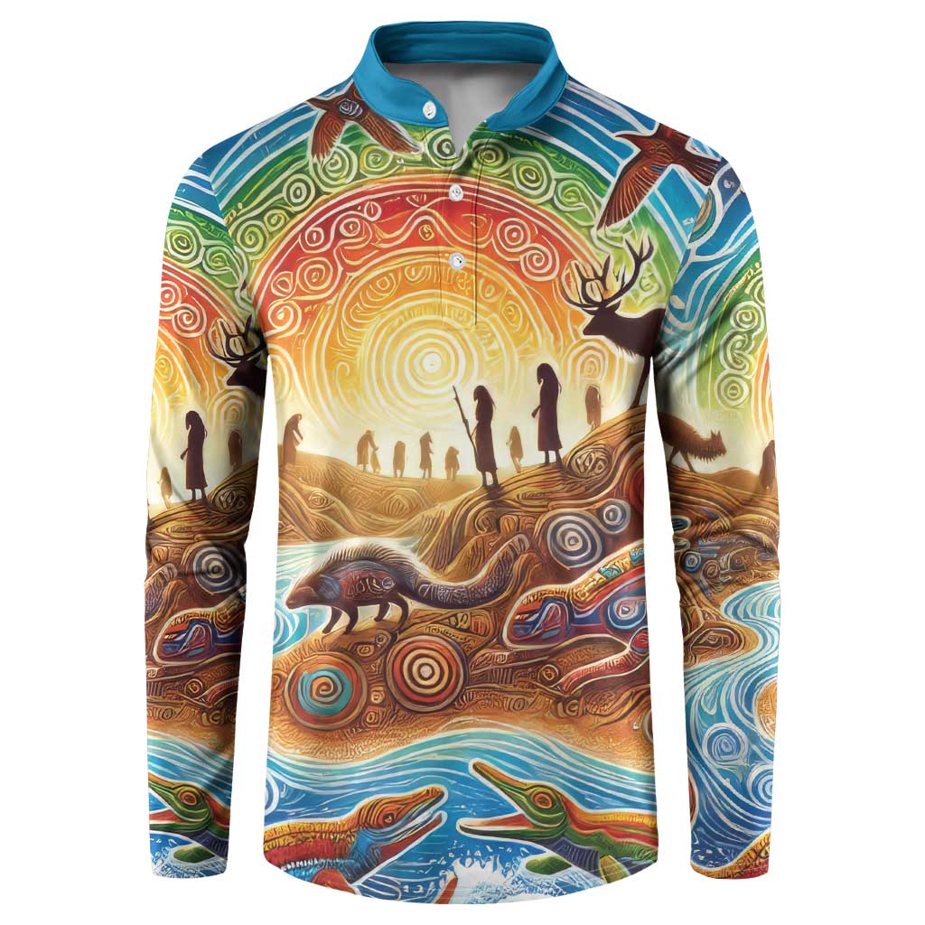 Aboriginal Dreamtime Animals Stories Button Sweatshirt