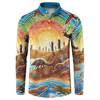 Aboriginal Dreamtime Animals Stories Button Sweatshirt