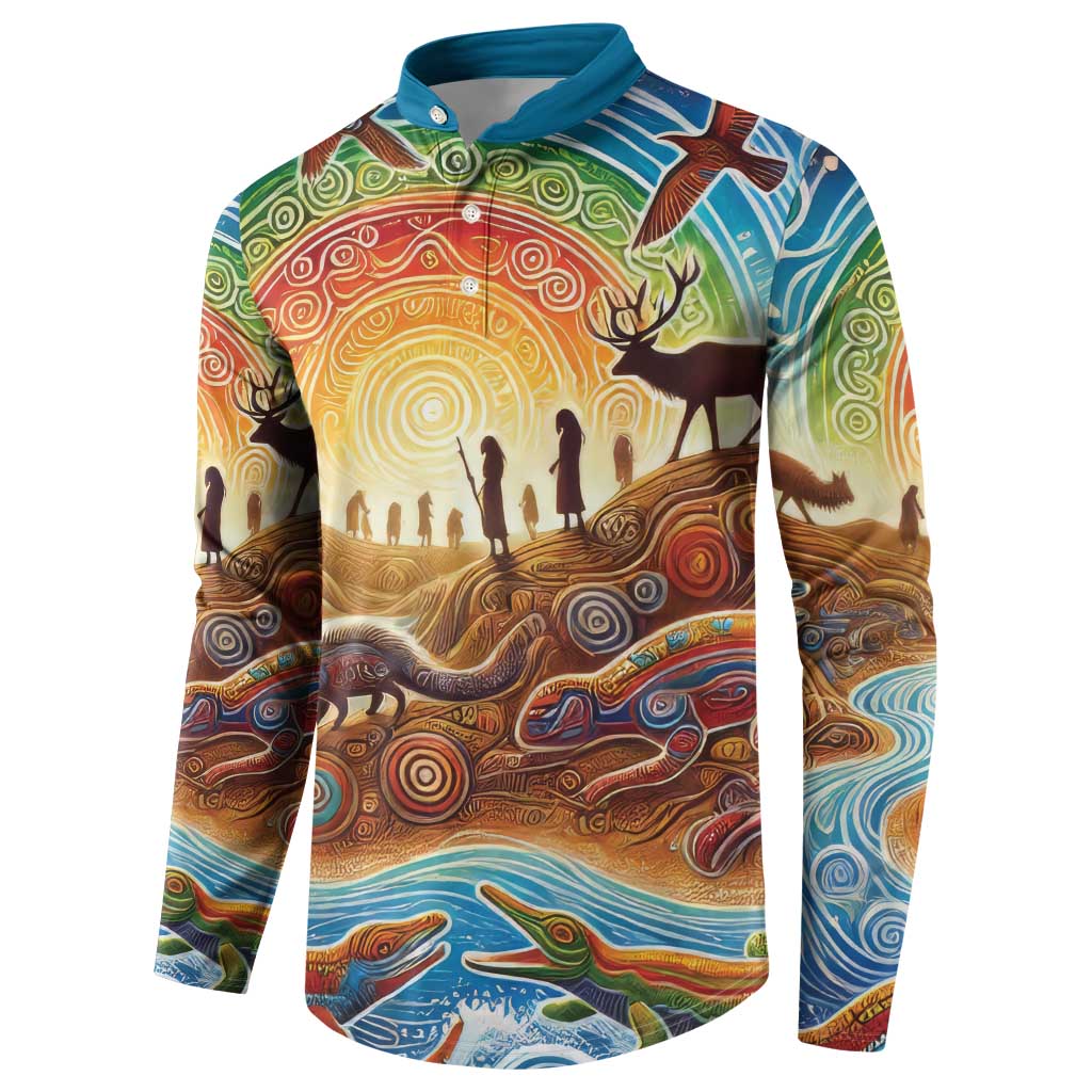 Aboriginal Dreamtime Animals Stories Button Sweatshirt