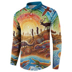 Aboriginal Dreamtime Animals Stories Button Sweatshirt
