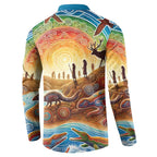 Aboriginal Dreamtime Animals Stories Button Sweatshirt