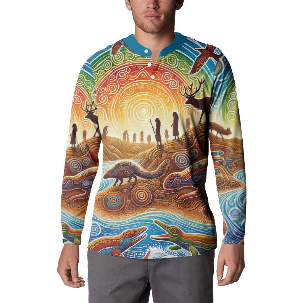 Aboriginal Dreamtime Animals Stories Button Sweatshirt