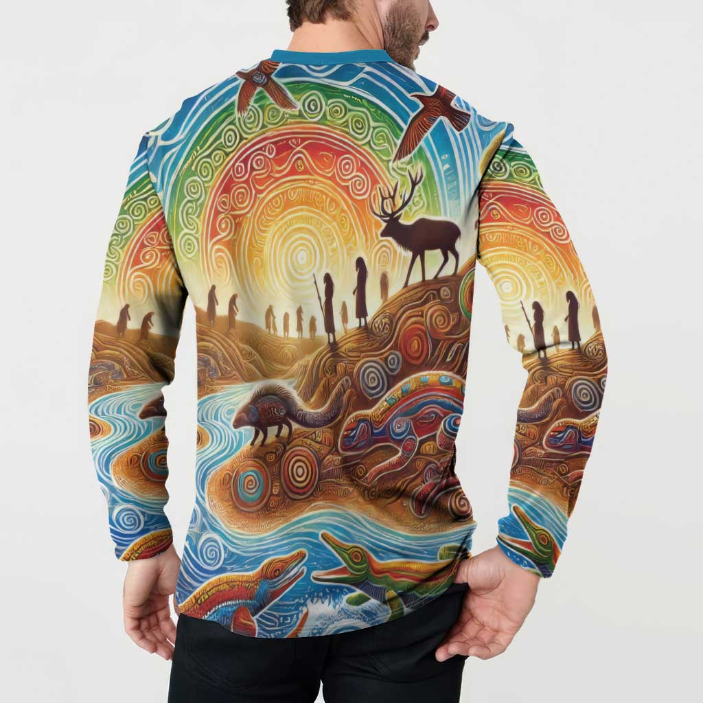 Aboriginal Dreamtime Animals Stories Button Sweatshirt