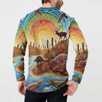 Aboriginal Dreamtime Animals Stories Button Sweatshirt