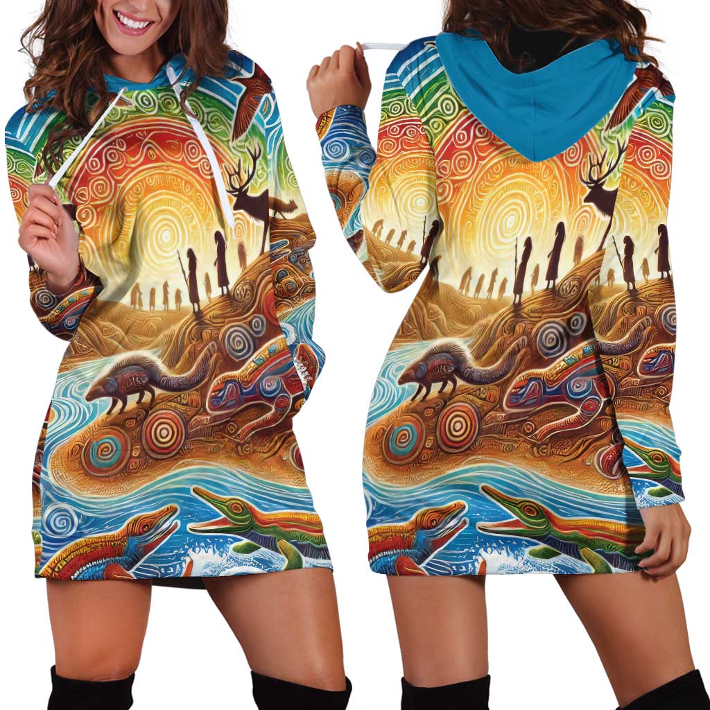 Aboriginal Dreamtime Animals Stories Hoodie Dress