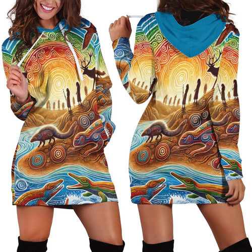 Aboriginal Dreamtime Animals Stories Hoodie Dress