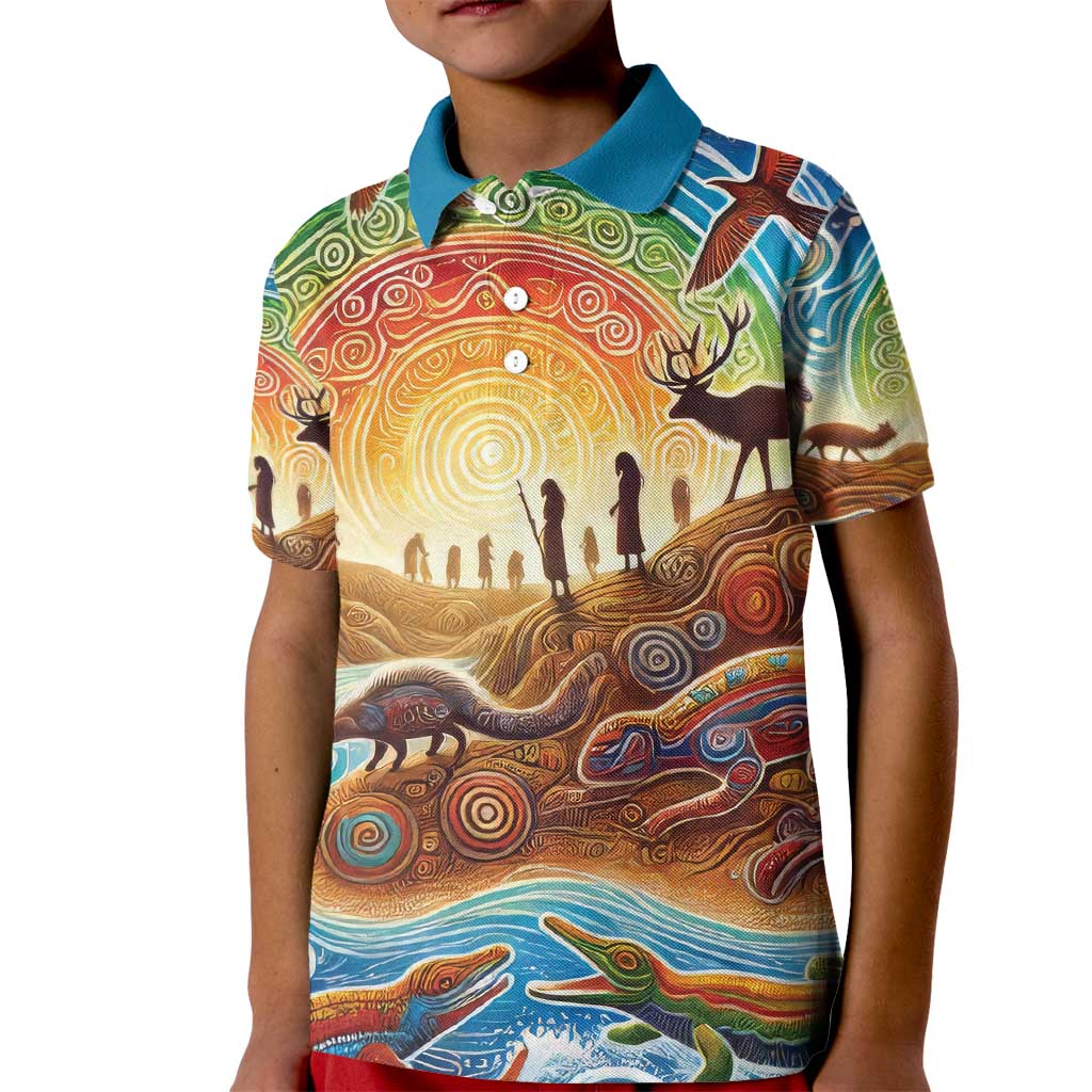 Aboriginal Dreamtime Animals Stories Kid Polo Shirt