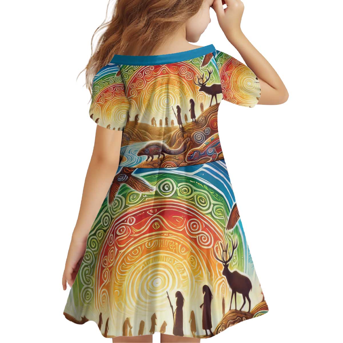 Aboriginal Dreamtime Animals Stories Kid Short Sleeve Dress