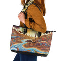 Aboriginal Dreamtime Animals Stories Leather Tote Bag