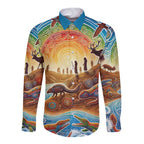 Aboriginal Dreamtime Animals Stories Long Sleeve Button Shirt