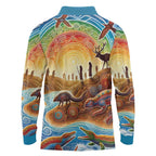 Aboriginal Dreamtime Animals Stories Long Sleeve Polo Shirt