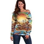 Aboriginal Dreamtime Animals Stories Off Shoulder Sweater