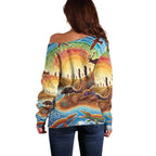 Aboriginal Dreamtime Animals Stories Off Shoulder Sweater