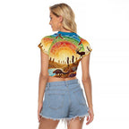 Aboriginal Dreamtime Animals Stories Raglan Cropped T Shirt