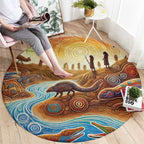 Aboriginal Dreamtime Animals Stories Round Carpet