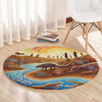 Aboriginal Dreamtime Animals Stories Round Carpet