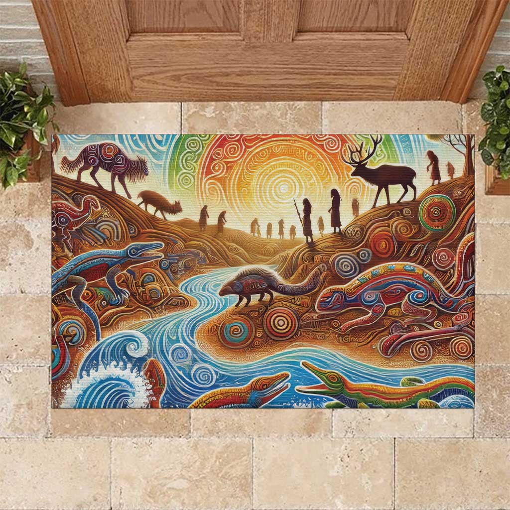 Aboriginal Dreamtime Animals Stories Rubber Doormat