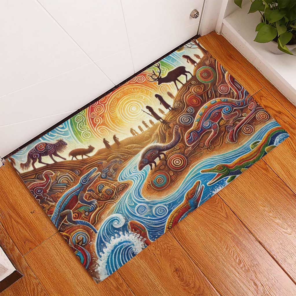 Aboriginal Dreamtime Animals Stories Rubber Doormat