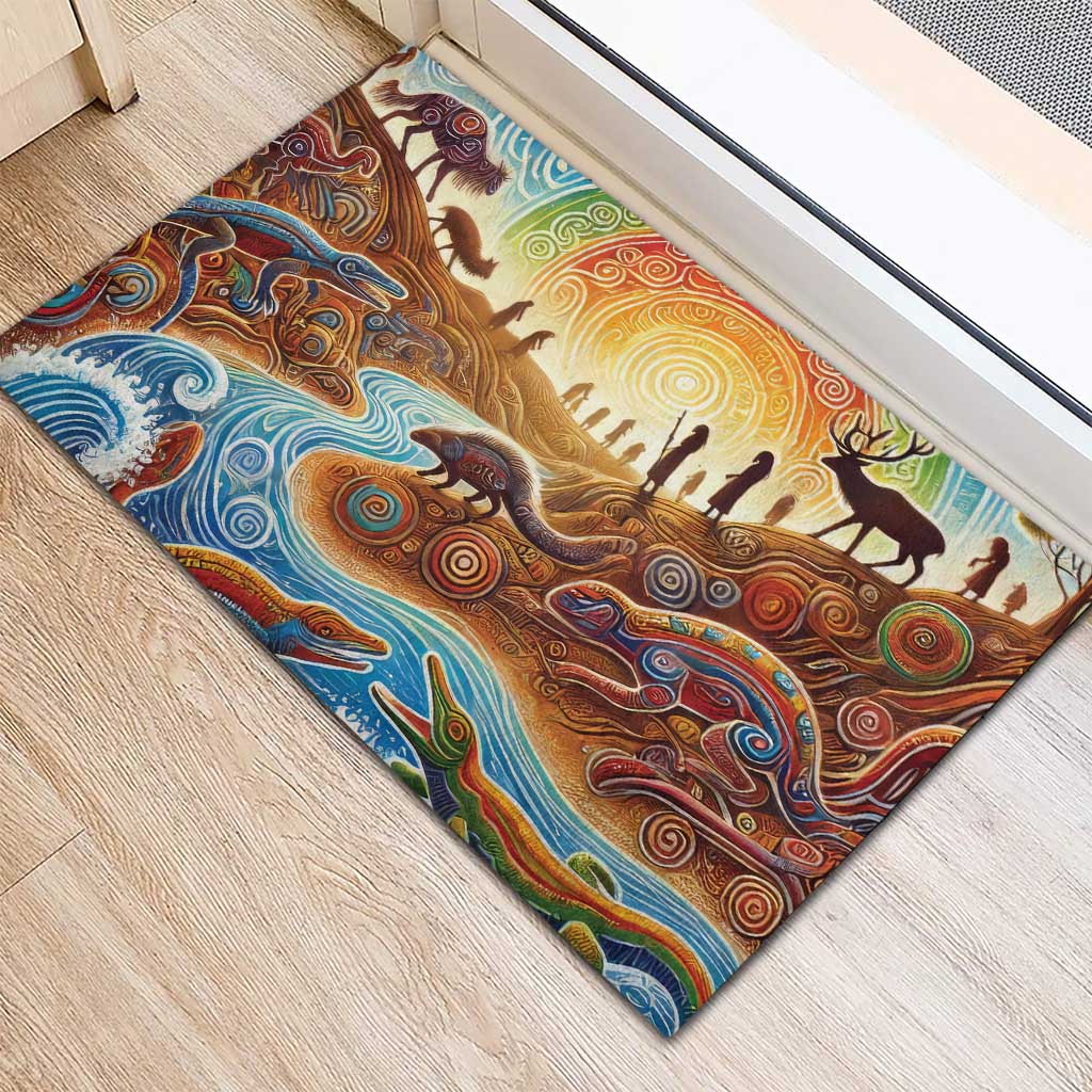 Aboriginal Dreamtime Animals Stories Rubber Doormat