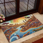 Aboriginal Dreamtime Animals Stories Rubber Doormat