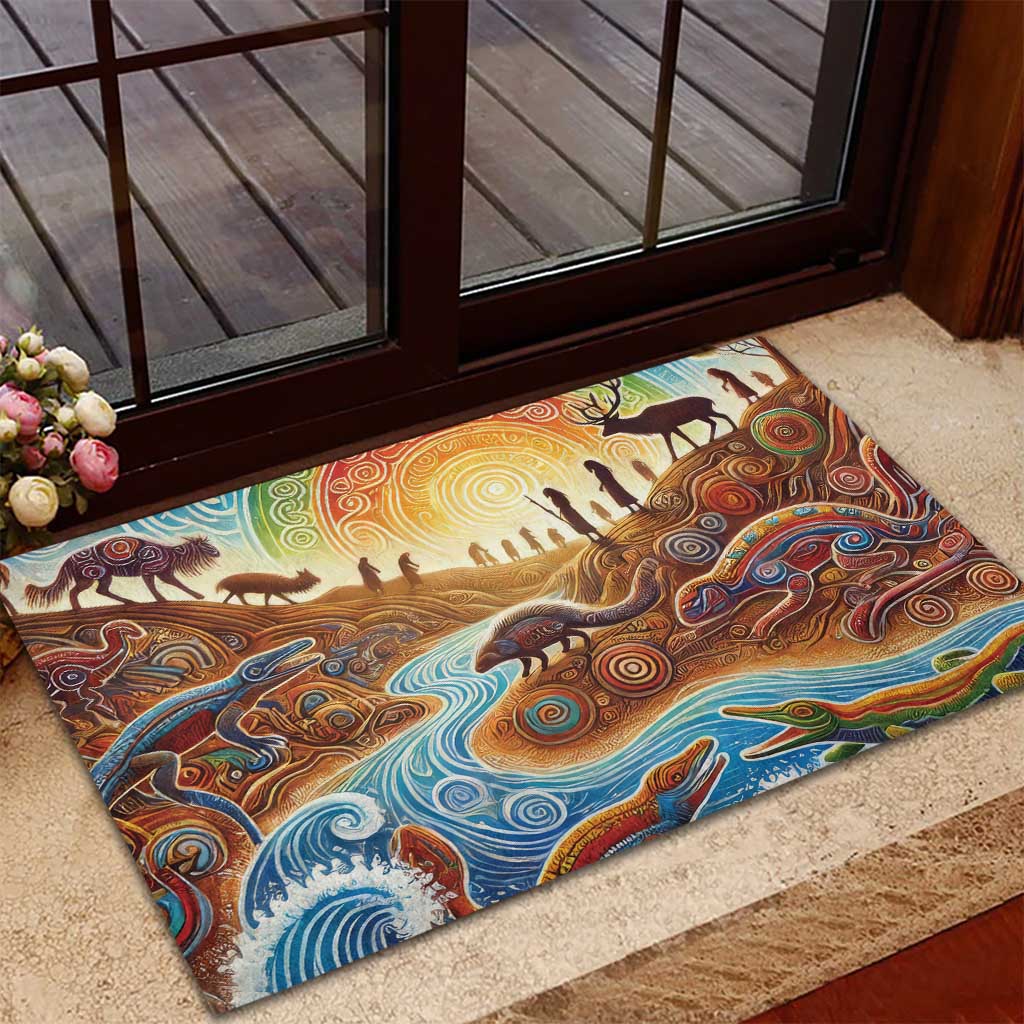 Aboriginal Dreamtime Animals Stories Rubber Doormat