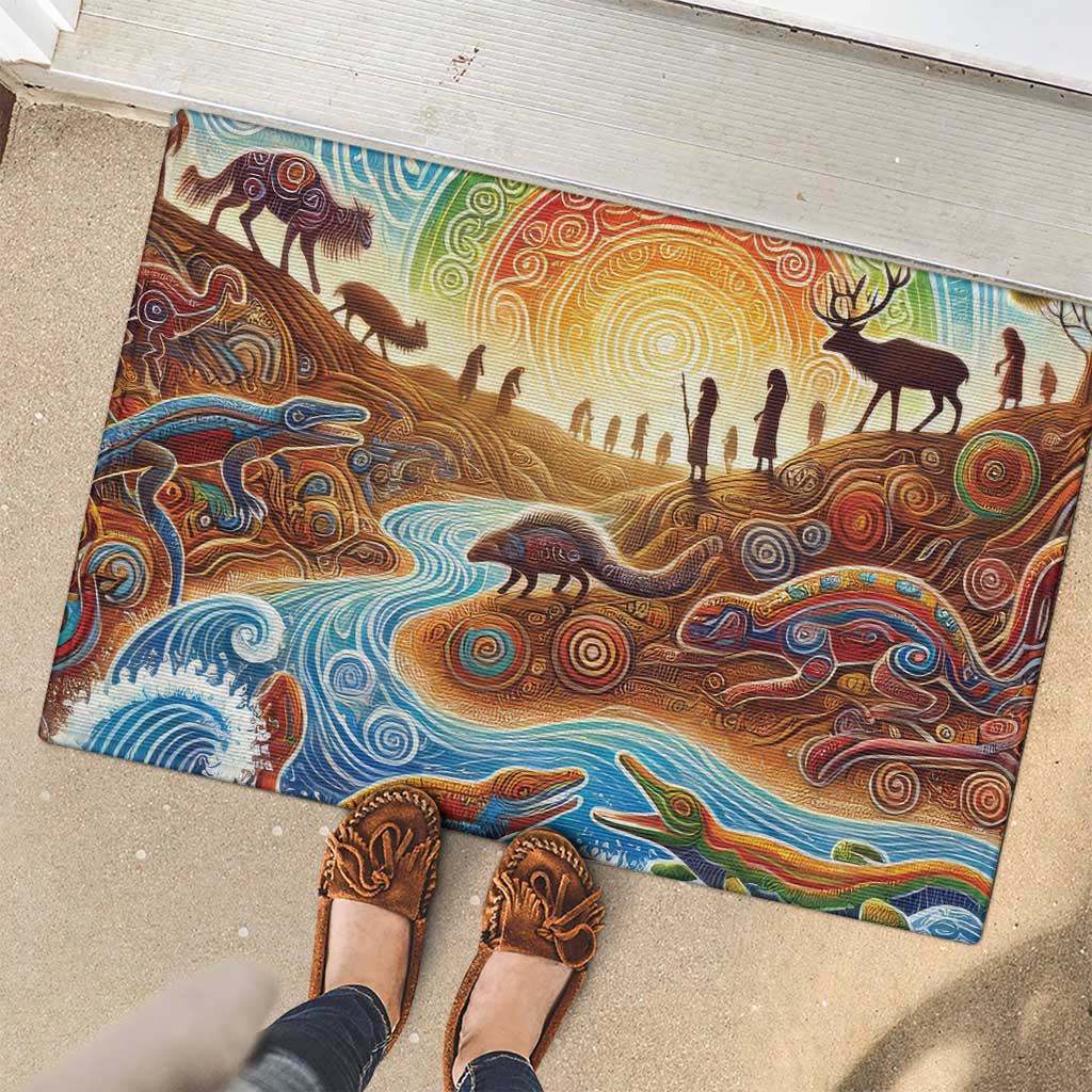 Aboriginal Dreamtime Animals Stories Rubber Doormat
