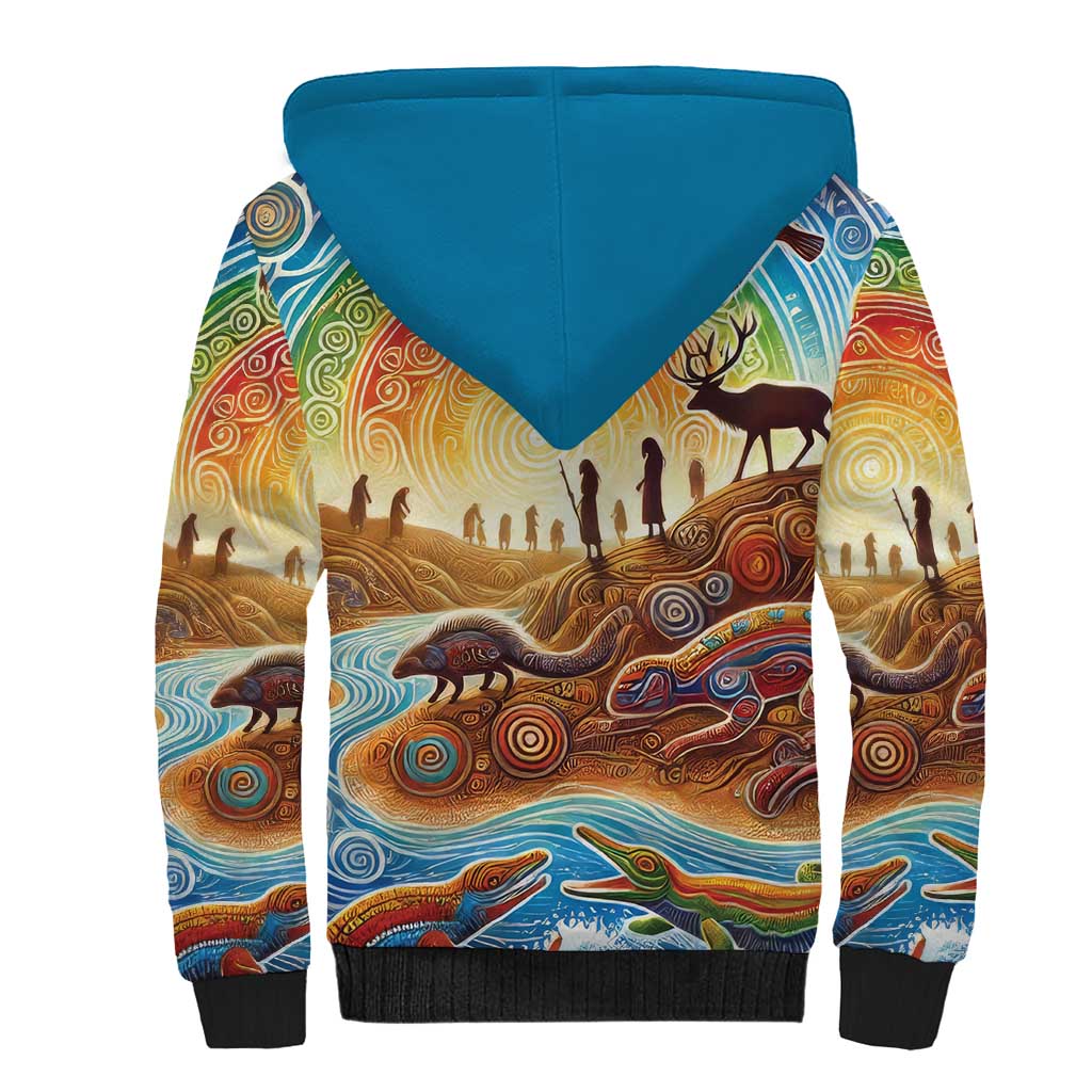 Aboriginal Dreamtime Animals Stories Sherpa Hoodie